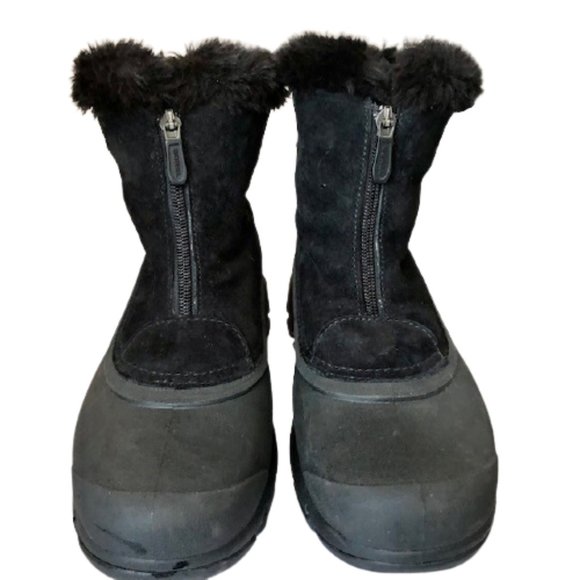 Sorel Waterproof Snow Angel Insulated Leather/Faux Fur Zip Boots - 7 - Picture 4 of 13